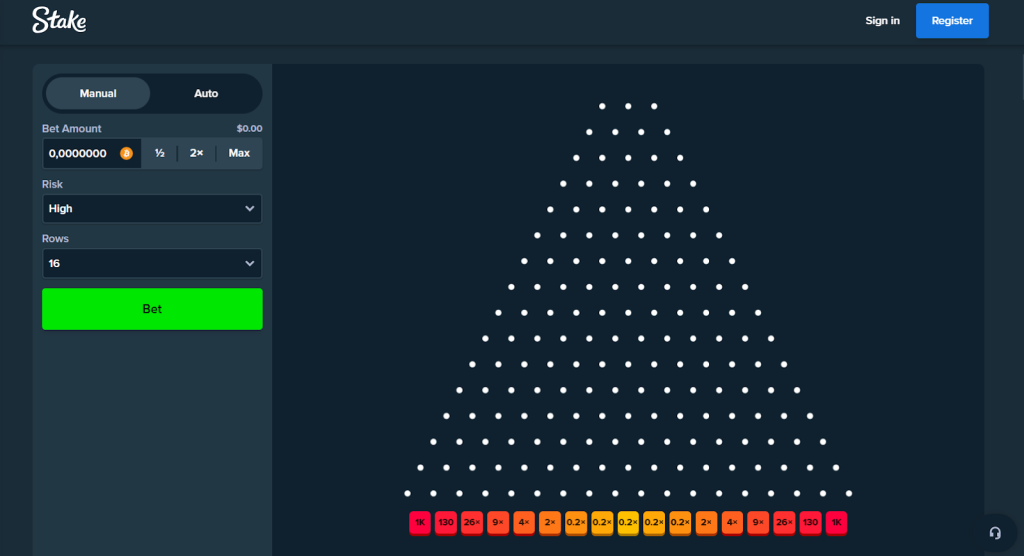 Dans Plinko du casino Stake, vous pouvez parier en Tether, Bitcoin, Litecoin et autres crypto-monnaies